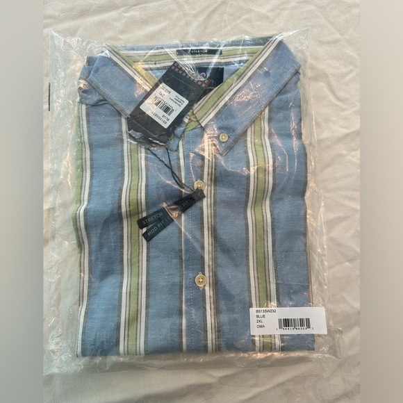 Ben Sherman Striped Oxford Shirt Short Sleeves XXL NWT - Picture 4 of 13
